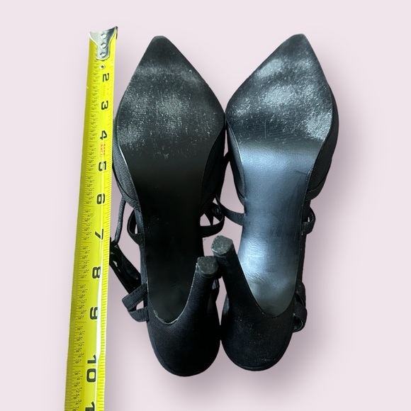 Women’s Colin Stuart Vintage Black Pointy Toe Strappy 4” High Heel Shoes - Picture 10 of 11